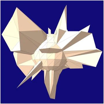 Geometric shape formed from triangular polygons Illustrazione stock
