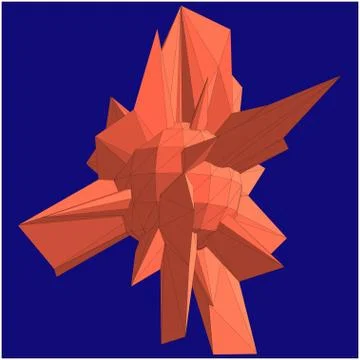 Geometric shape formed from triangular polygons Stock Illustration