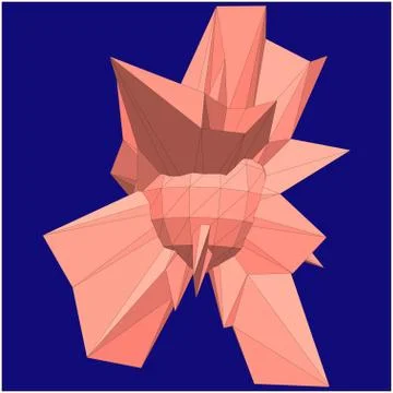 Geometric shape formed from triangular polygons Ilustración de archivo