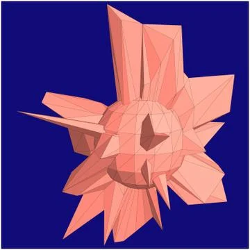 Geometric shape formed from triangular polygons Illustrazione stock