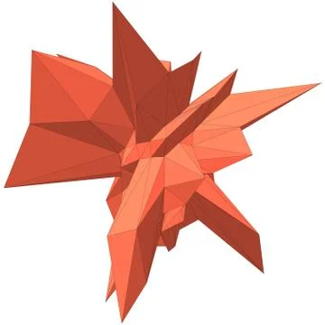 Geometric shape formed from triangular polygons Ilustración de archivo