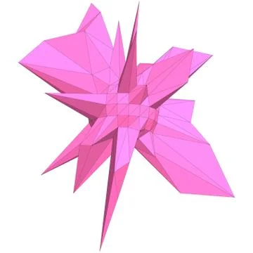 Geometric shape formed from triangular polygons Ilustración de archivo