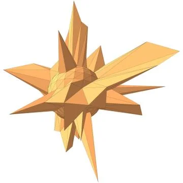 Geometric shape formed from triangular polygons Stock Illustration