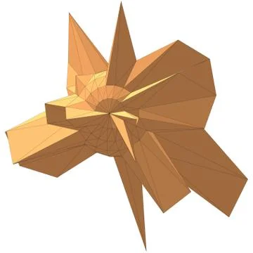 Geometric shape formed from triangular polygons Illustrazione stock