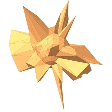 Geometric shape formed from triangular polygons イラスト素材