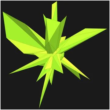 Geometric shape formed from triangular polygons Ilustración de archivo