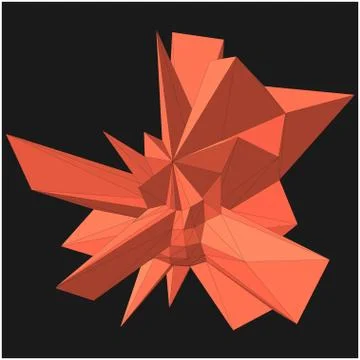 Geometric shape formed from triangular polygons Ilustración de archivo