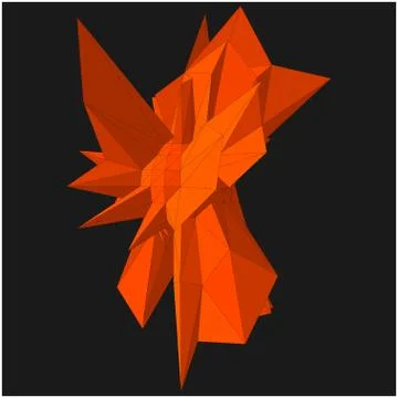 Geometric shape formed from triangular polygons Stock Illustration