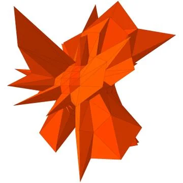 Geometric shape formed from triangular polygons Ilustración de archivo