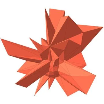 Geometric shape formed from triangular polygons Illustrazione stock