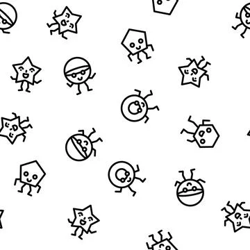 Geometric shape funny vector seamless pattern Stock Illustration
