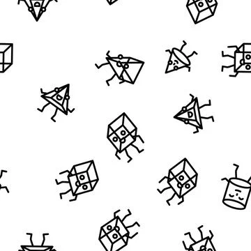 Geometric shape funny vector seamless pattern Stock Illustration