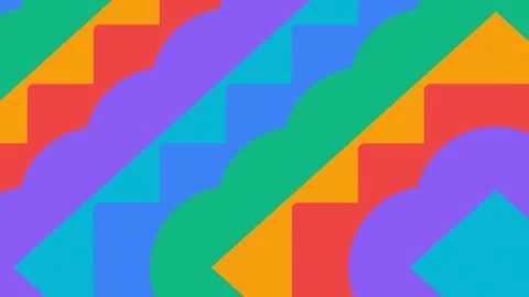Geometric Shape Grid Pop Transition with alternating circles, squares 4K Alpha Stock Footage 346224661