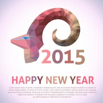 Geometric shape of head of the Goat. イラスト素材