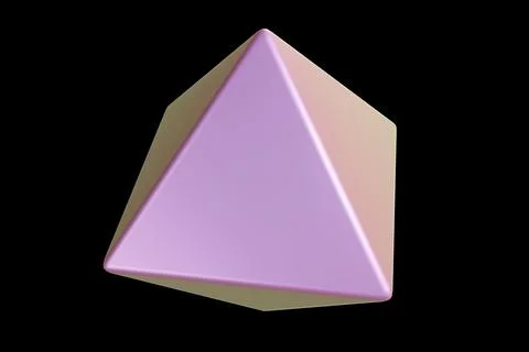 Geometric shape. Holographic 3d shape. 3d rendering. 库存插图