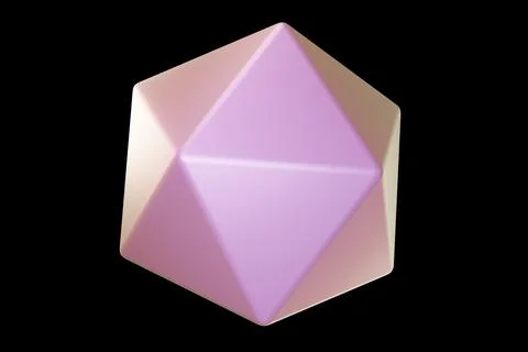 Geometric shape. Holographic 3d shape. 3d rendering. Stock Illustration