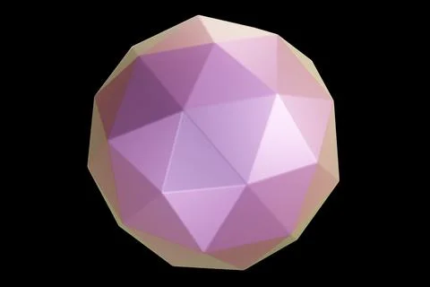 Geometric shape. Holographic 3d shape. 3d rendering. イラスト素材