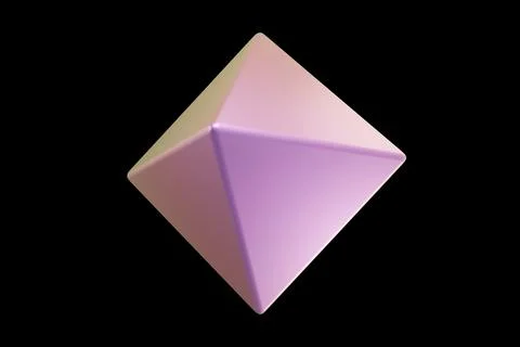 Geometric shape. Holographic 3d shape. 3d rendering. Ilustração Stock