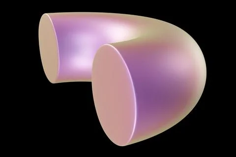 Geometric shape. Holographic 3d shape. 3d rendering. Illustrazione stock
