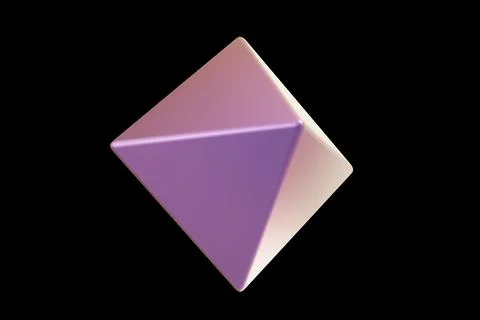 Geometric shape. Holographic 3d shape. 3d rendering. Stock-Illustration