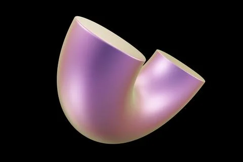 Geometric shape. Holographic 3d shape. 3d rendering. Stock-Illustration