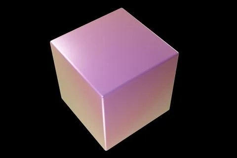 Geometric shape. Holographic 3d shape. 3d rendering. Ilustración de archivo