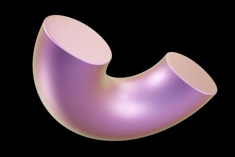 Geometric shape. Holographic 3d shape. 3d rendering. Stock Illustration