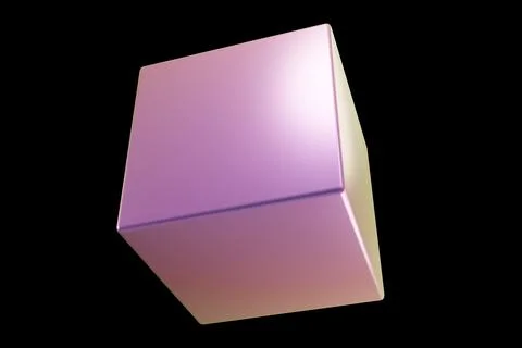 Geometric shape. Holographic 3d shape. 3d rendering. Иллюстрация