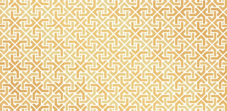 Geometric shape islamic pattern golden colors Stock Illustration
