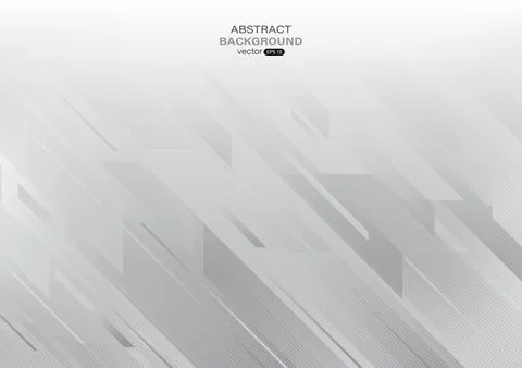 Geometric shape with line strip on gray gradient abstract background Stock Illustration