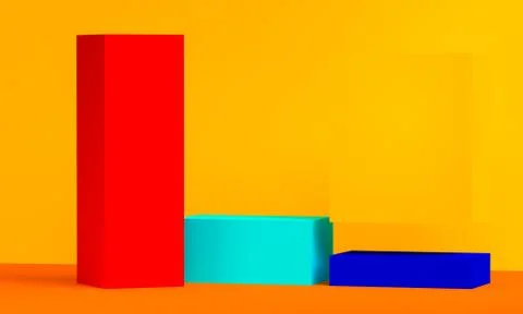 Geometric shape minimal, 3d rendering. Stock Illustration