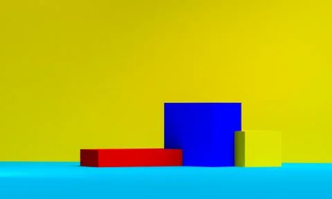 Geometric shape minimal, 3d rendering. Stock Illustration