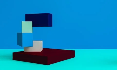 Geometric shape minimal, 3d rendering. Stock Illustration