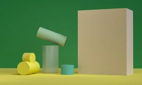 Geometric shape minimal, 3d rendering. Stock Illustration