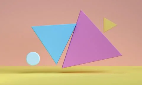 Geometric shape minimal, 3d rendering. Stock Illustration