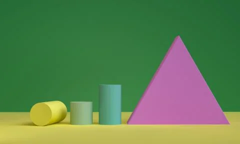 Geometric shape minimal, 3d rendering. Stock Illustration