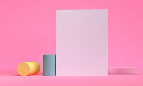 Geometric shape minimal, 3d rendering. Stock Illustration