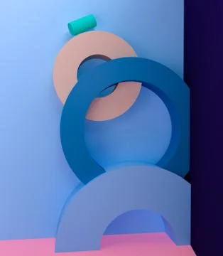 Geometric shape minimal, 3d rendering. Stock Illustration