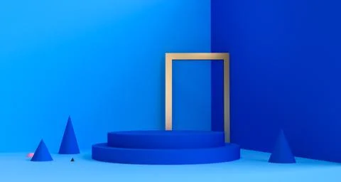 Geometric shape minimal, 3d rendering. Stock Illustration