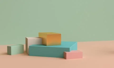 Geometric shape minimal, 3d rendering. Stock Illustration
