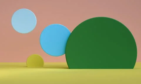 Geometric shape minimal, 3d rendering. Stock Illustration