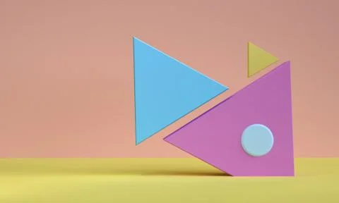 Geometric shape minimal, 3d rendering. Stock Illustration