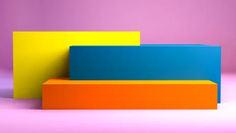 Geometric shape minimal, 3d rendering. Stock Illustration