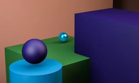 Geometric shape minimal, 3d rendering. Stock Illustration