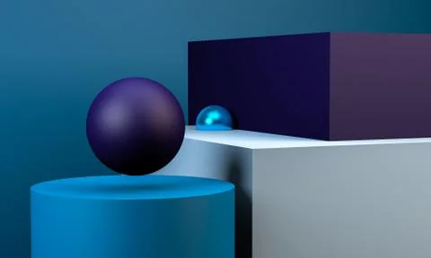 Geometric shape minimal, 3d rendering. Stock Illustration