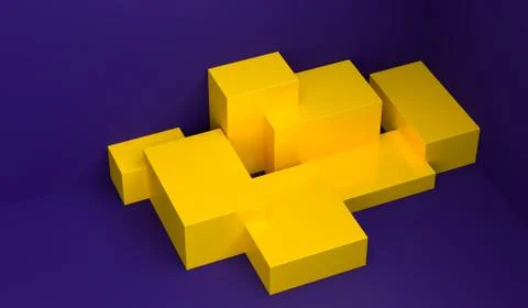 Geometric shape Minimalist abstract background, 3D render.. Stock Illustration