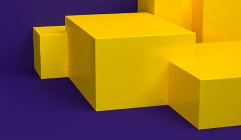 Geometric shape Minimalist abstract background, 3D render.. Stock Illustration