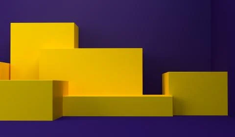 Geometric shape Minimalist abstract background, 3D render.. Stock Illustration