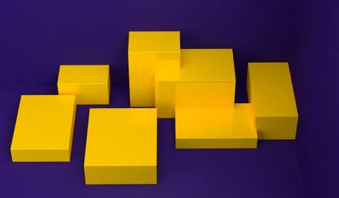 Geometric shape Minimalist abstract background, 3D render.. Stock Illustration