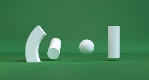 Geometric shape Minimalist abstract background, 3D render.. Stock Illustration